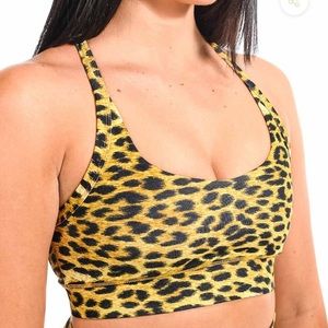 Til You Collapse sunset leopard Sahara sports bra